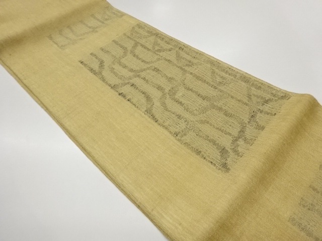 金通し短冊に抽象模様織出し夏用袋帯